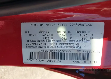2010 Mazda Mazdaspeed3 Sport from USA, damaged, VIN JM1BL1H48A1272336